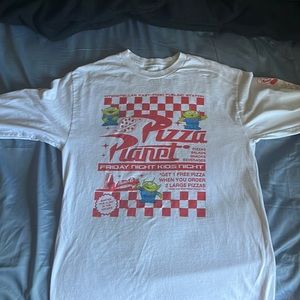 Large toy story pizza planet shirt
